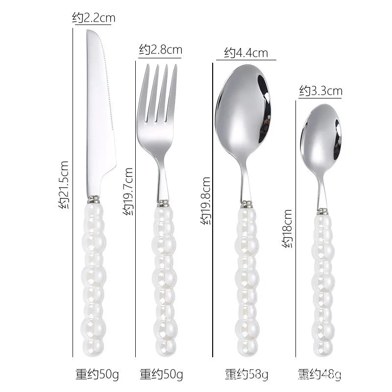 Casual Geometry Stainless Steel ceramics spoon Tableware 1 Piece