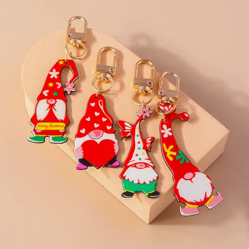 Classic Style Santa Claus Zinc alloy Christmas Keychain