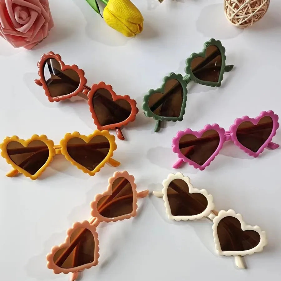 Elegant Simple Style IG Style Heart Shape Resin Special-Shaped Mirror Full Frame Kids Sunglasses