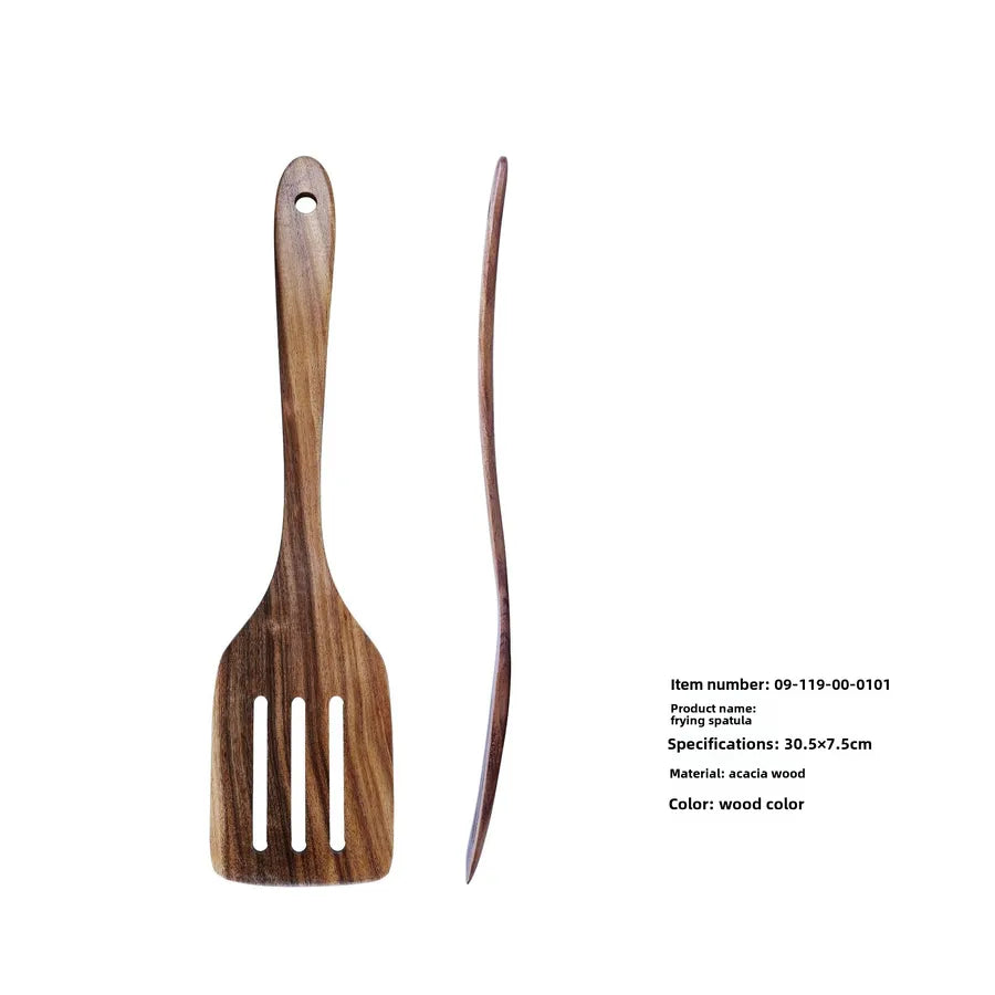 Spring Festival Kitchenware Dabuan New Acacia Wood Non-stick Pan Wooden Spatula High Temperature Resistant Solid Wood Hot Pot Spoon Wooden Spatula Spoon Set