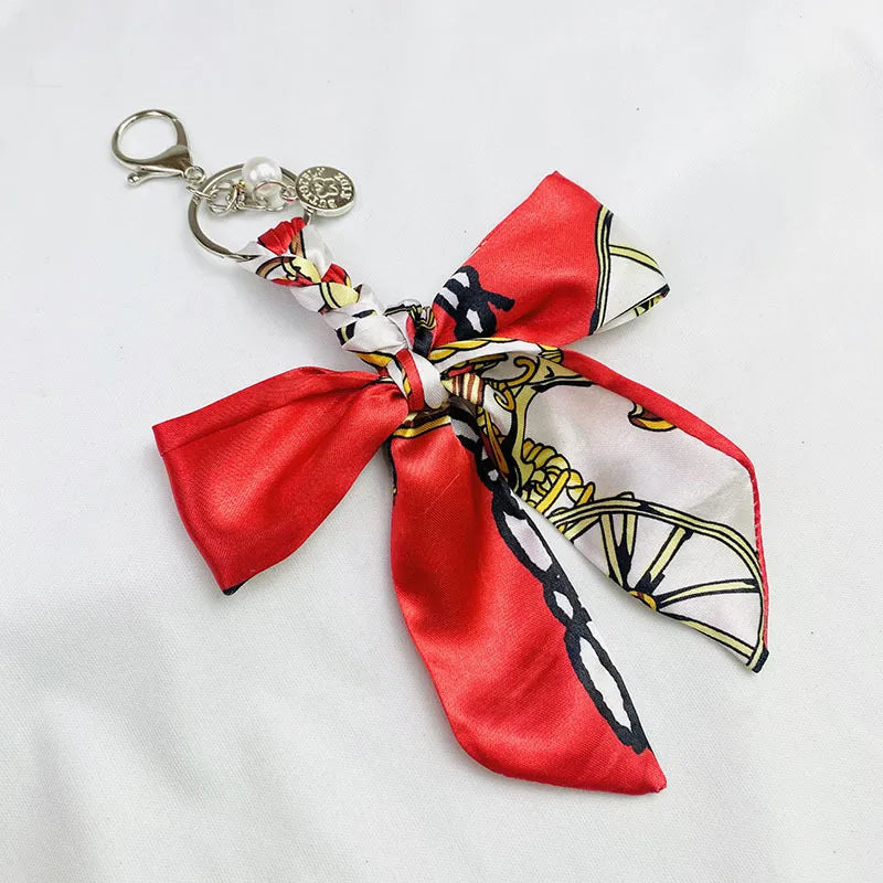Sweet Simple Style Bow Knot Cloth Metal Unisex Bag Pendant Keychain