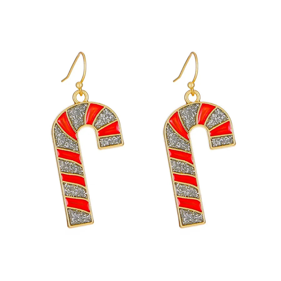 fashion christmas tree alloy enamel inlay artificial gemstones women's drop earrings 1 pair