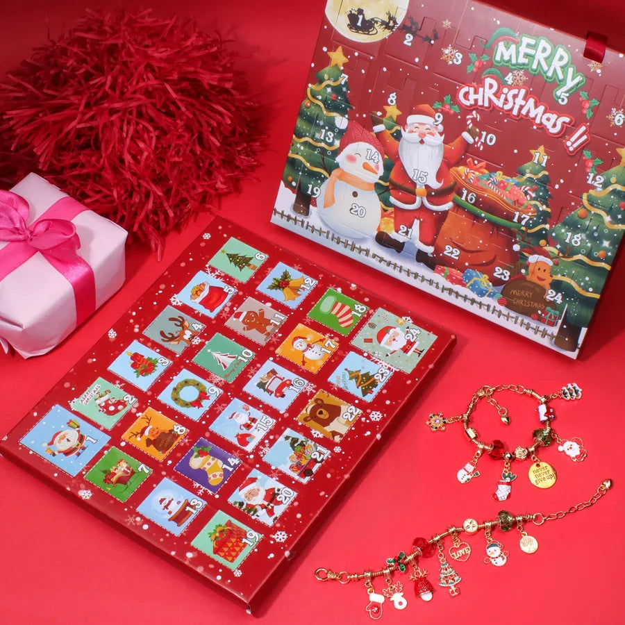 1 Set Alloy Santa Claus Christmas Socks Snowflake Pendant Chain Jewelry Accessories