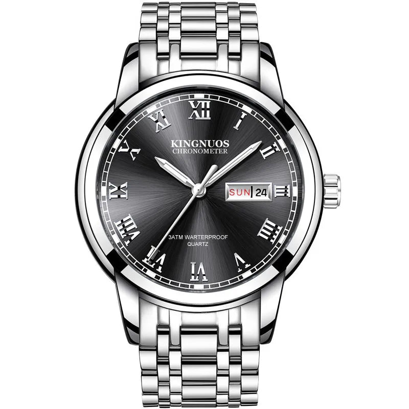 casual solid color double side snaps quartz men's watches