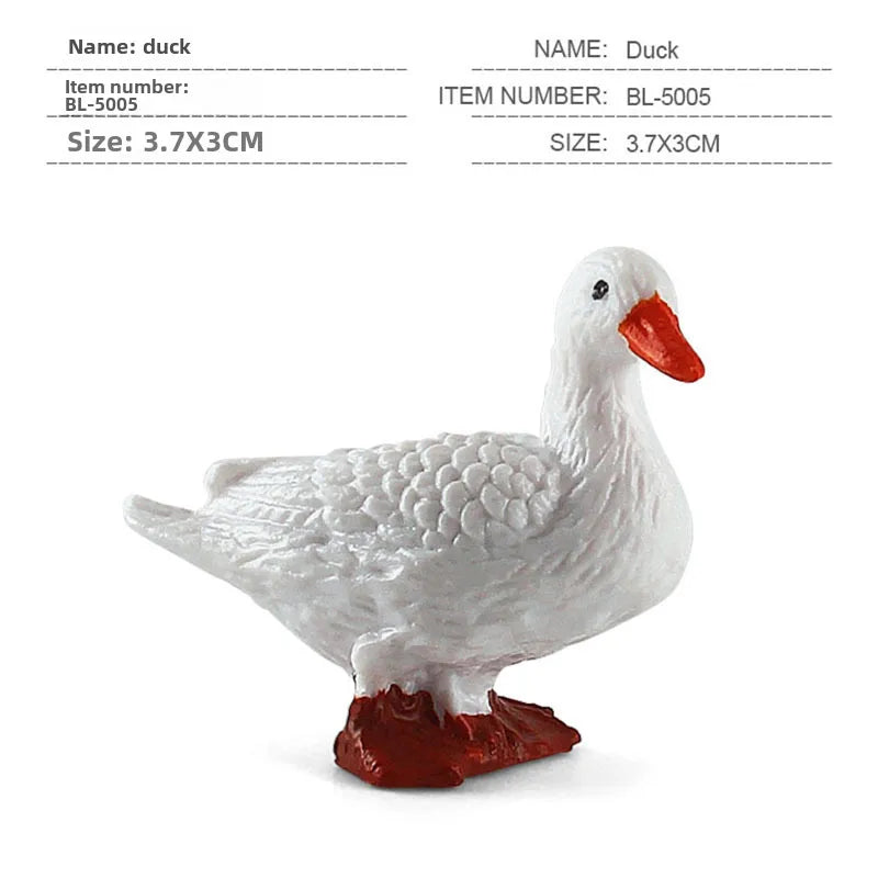 simulation mini farm poultry chicken duck goose cow gold small animal miniature model sand table ornaments wholesale
