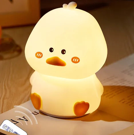 TikTok Hot Creative Cartoon Cute Duck Doll Baby Animal Charging Silicone Night Light Spot Wholesale