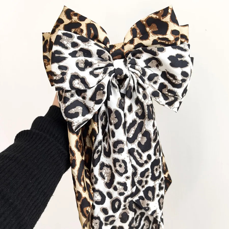 Retro Romantic Women's Bow Knot Leopard Cloth Hair Clip