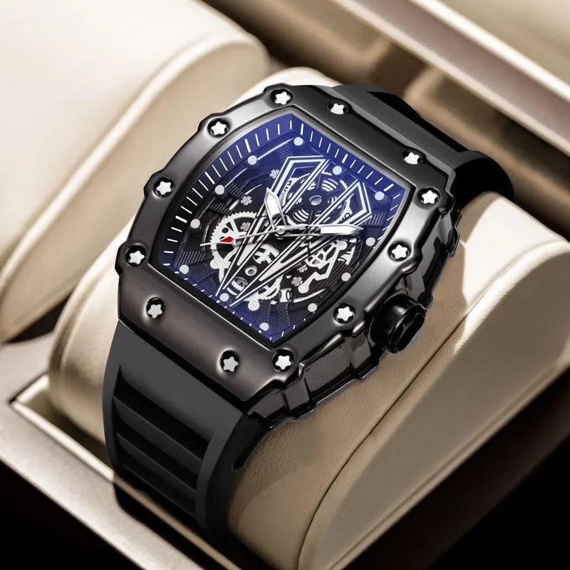 fashion geometric buckle quartz men's watches