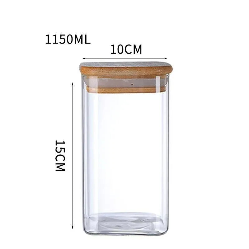 Simple Style Solid Color Glass Storage Container Box