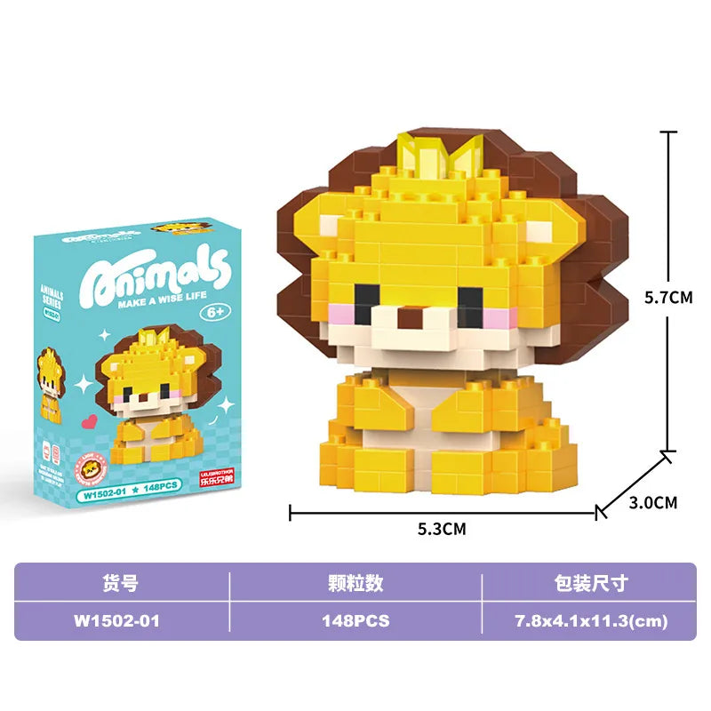 Children Unisex Animal Cartoon Plastic Building Toys
