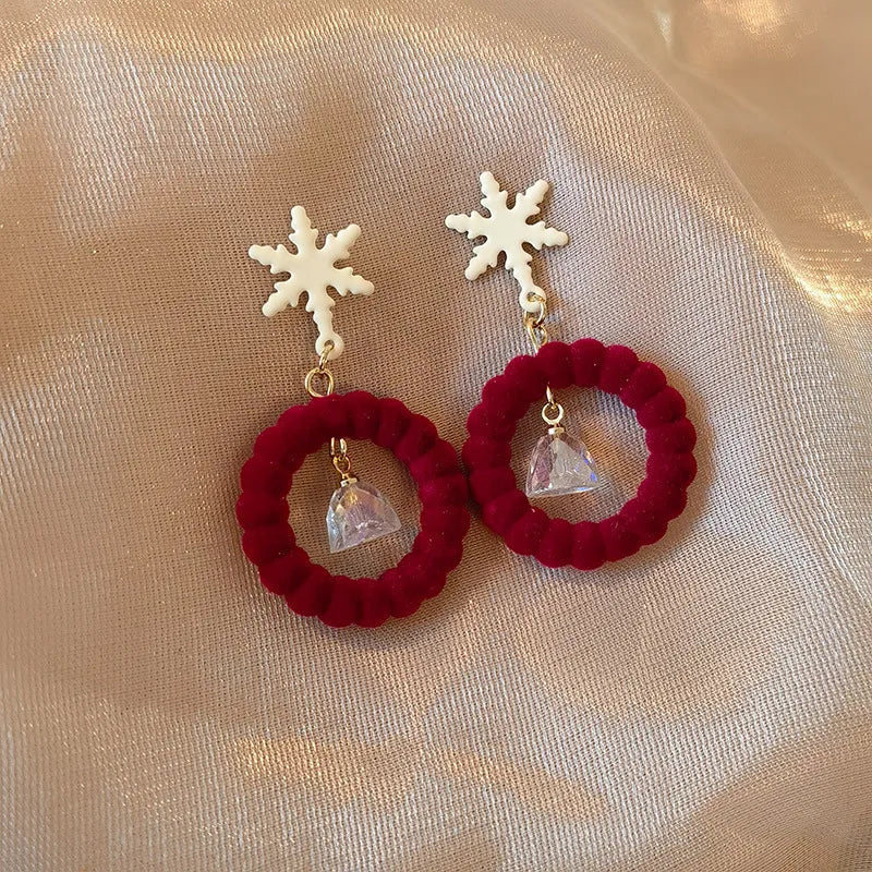 Handmade Christmas Festive Tassel Earrings Original Design Geometric Pattern Zinc Alloy Women's Jewelry Accessories Ear Jewelry