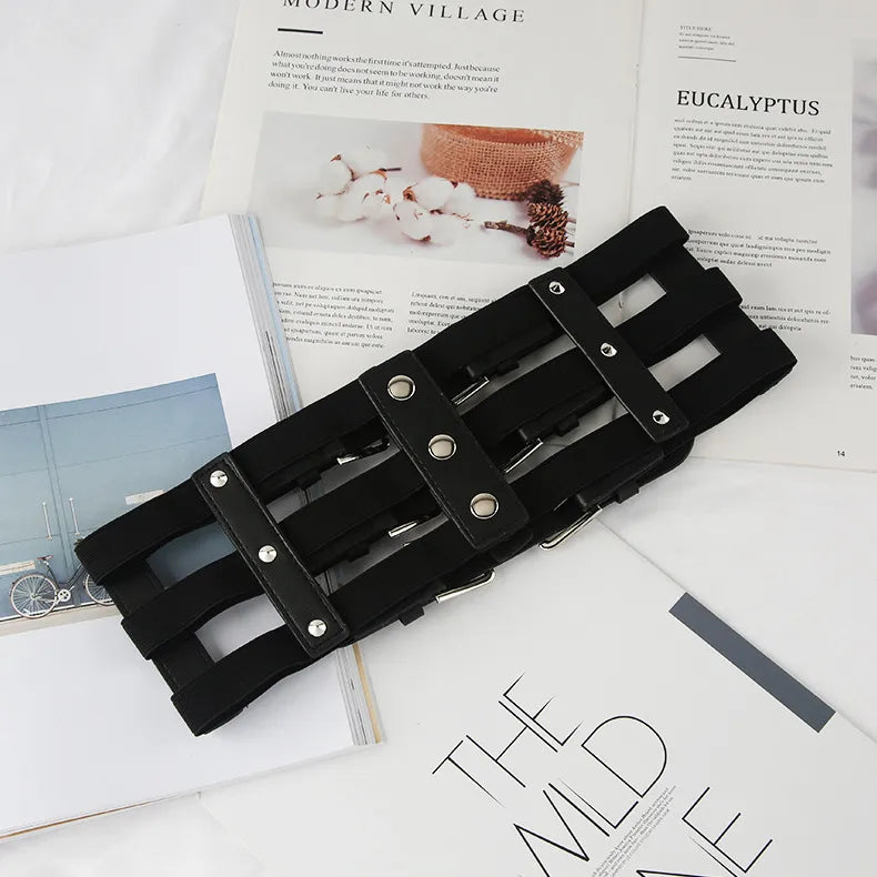 fashion geometric pu leather handmade women's corset belts 1 piece