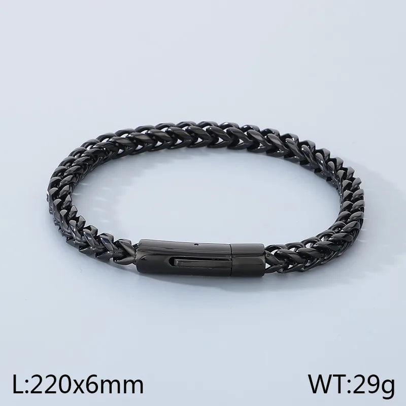 Vintage Style Geometric 304 Stainless Steel 18K Gold Plated Men's Bracelets Men Chain Bracelets