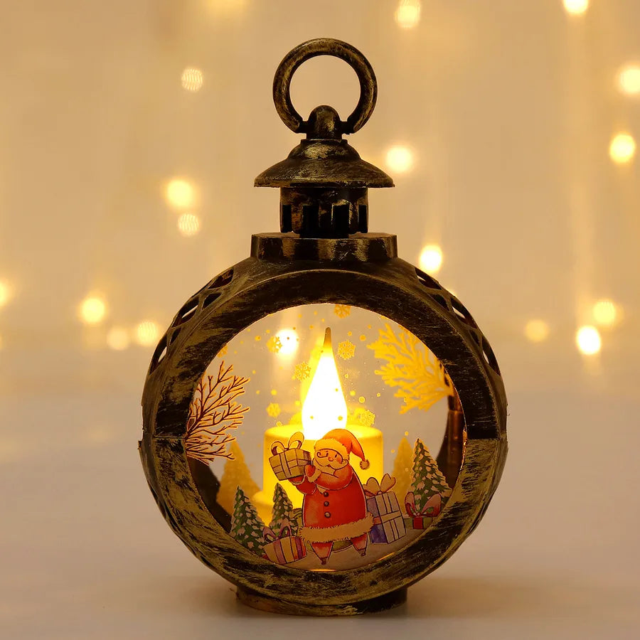 Portable Christmas Decoration Lantern Atmosphere Lighting Creative Desktop Props Gift for Quiet Night American Style