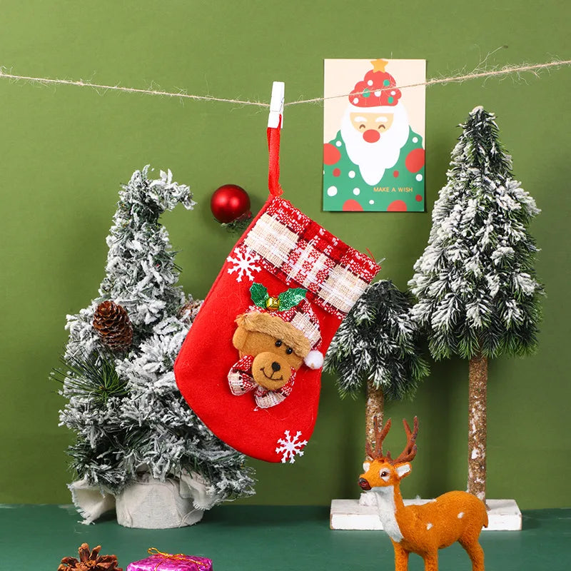 Christmas Cartoon Style Santa Claus Elk Holiday Festival Hanging Ornaments Decorative Props