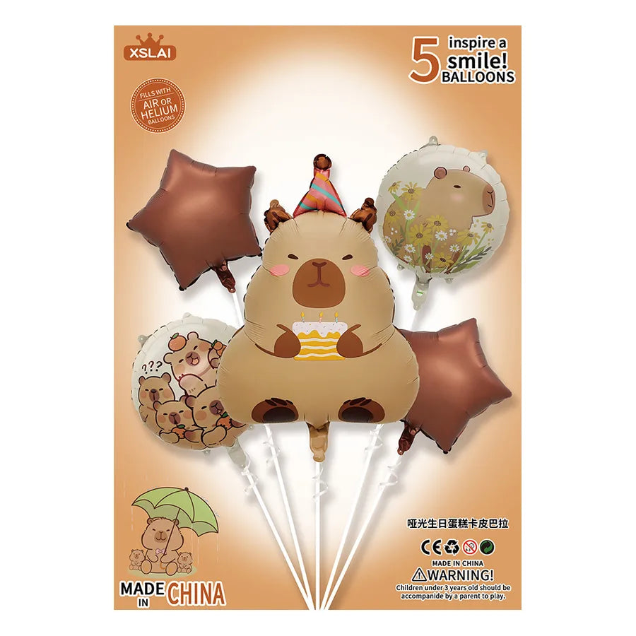 Cute Cartoon Capybara Aluminum Film Party Festival Balloons Party Supplies Balloons 1 Set