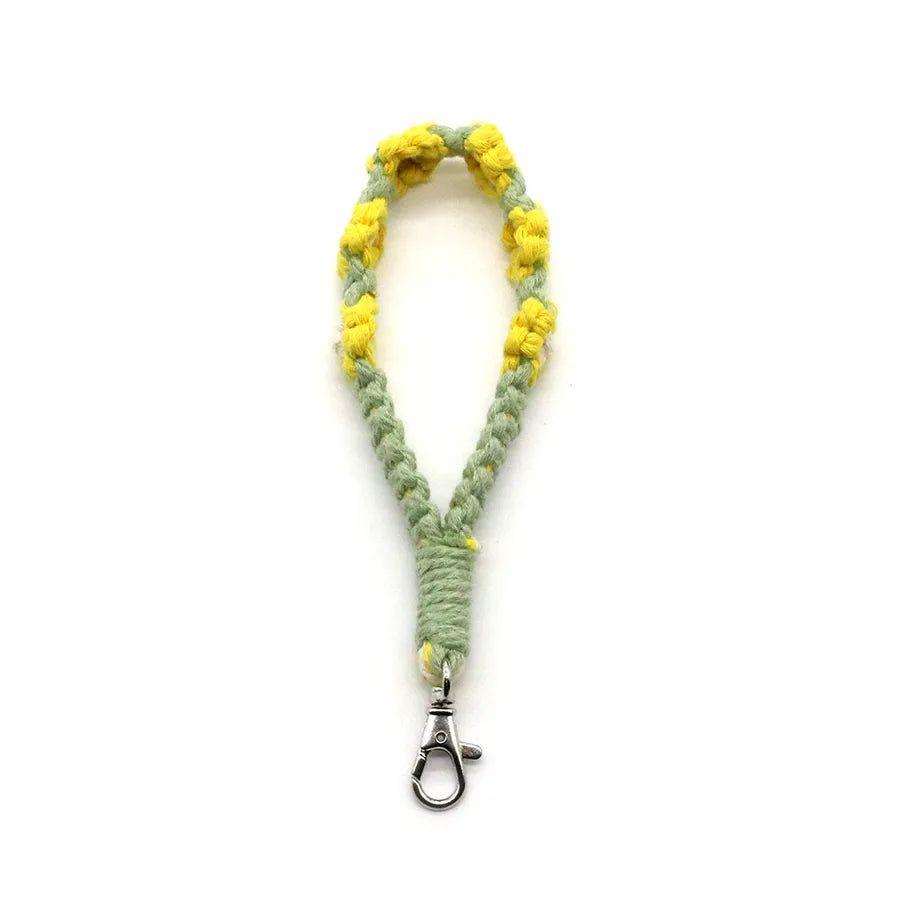 nordic style flower metal knitting bag pendant keychain 1 piece