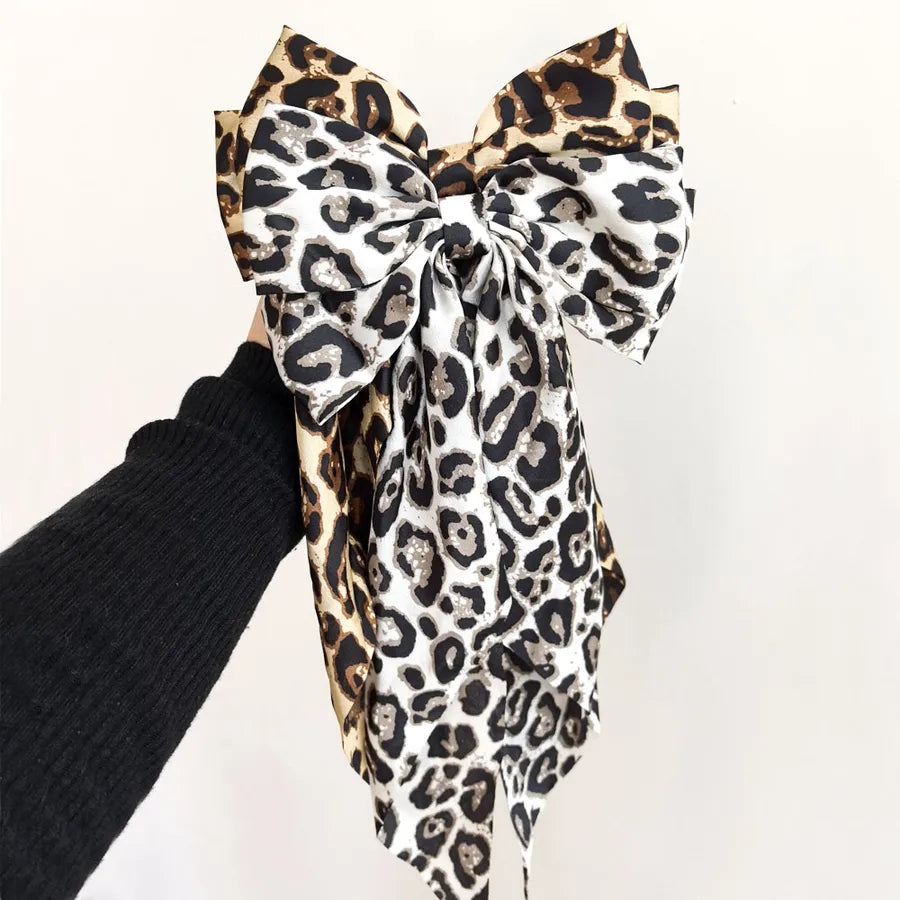 Retro Romantic Women's Bow Knot Leopard Cloth Hair Clip