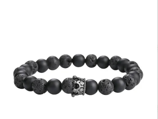 Simple Style Classic Style Round Natural Stone Agate Artificial Gemstones Bracelets In Bulk