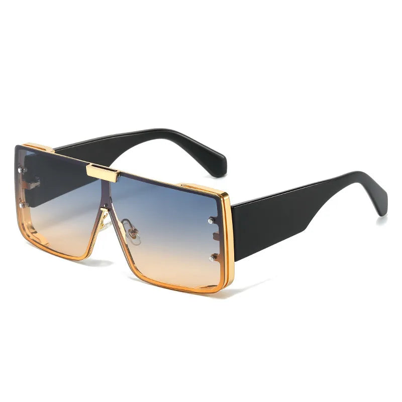 elegant basic solid color pc square full frame men's sunglasses