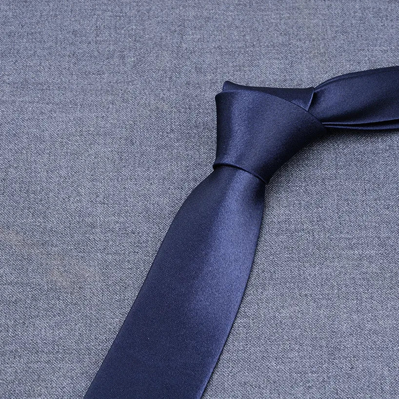 formal solid color polyester satin unisex tie