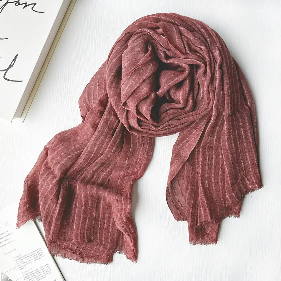 women's elegant gradient color cotton scarves & gloves