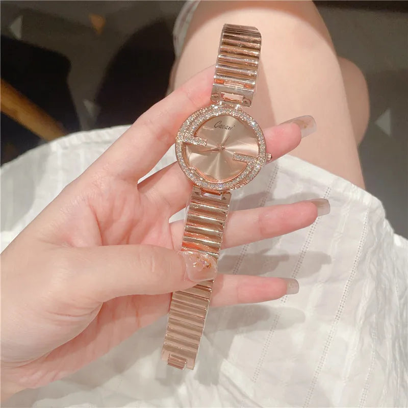 Retro Classic Style Solid Color Jewelry Buckle Quartz Watch