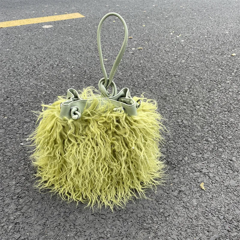 women's medium all seasons plush basic bucket bag