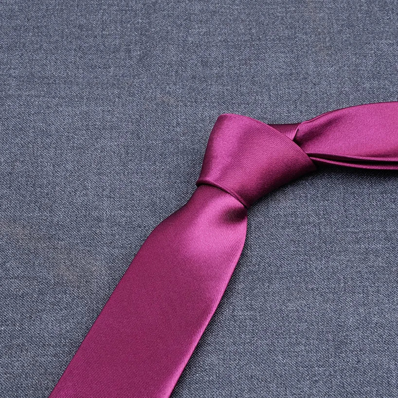 formal solid color polyester satin unisex tie