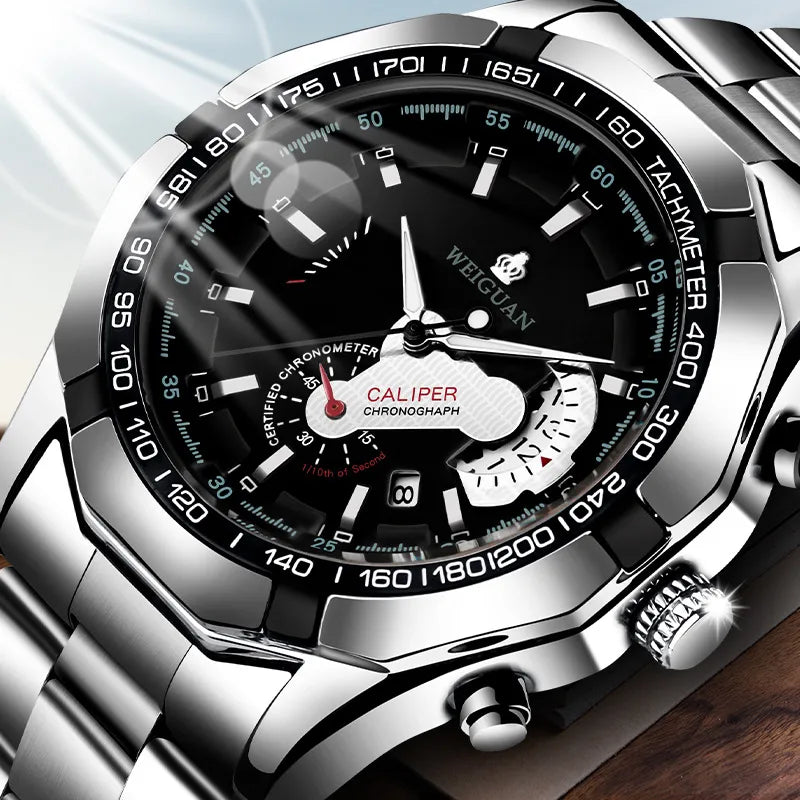 casual geometric single folding buckle quartz men's watches