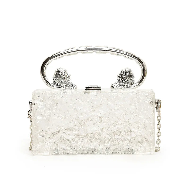 Gold Silver Rose Red Arylic Solid Color Square Evening Bags