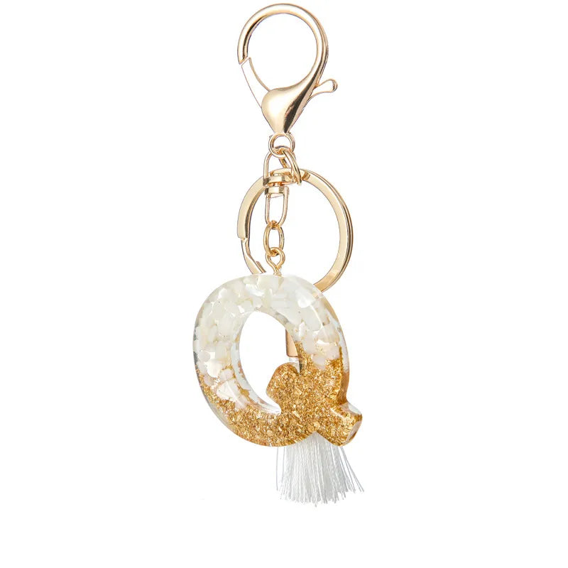Elegant Letter Tassel Resin Unisex Unisex Keychain