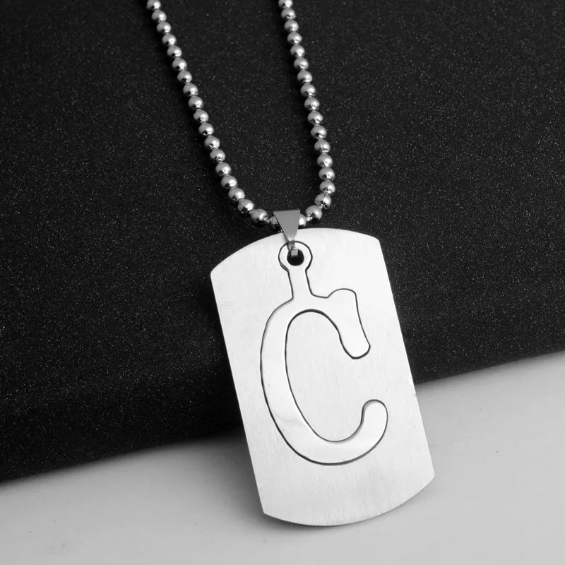 Hip-Hop Simple Style Letter 304 Stainless Steel Hollow Out Men's Pendant Necklace