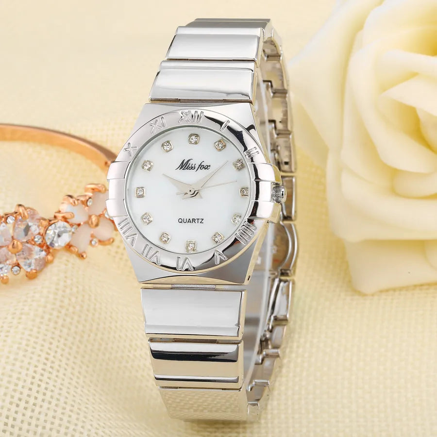 Fashion Geometric Butterfly Double Snap Quartz Women's Watches