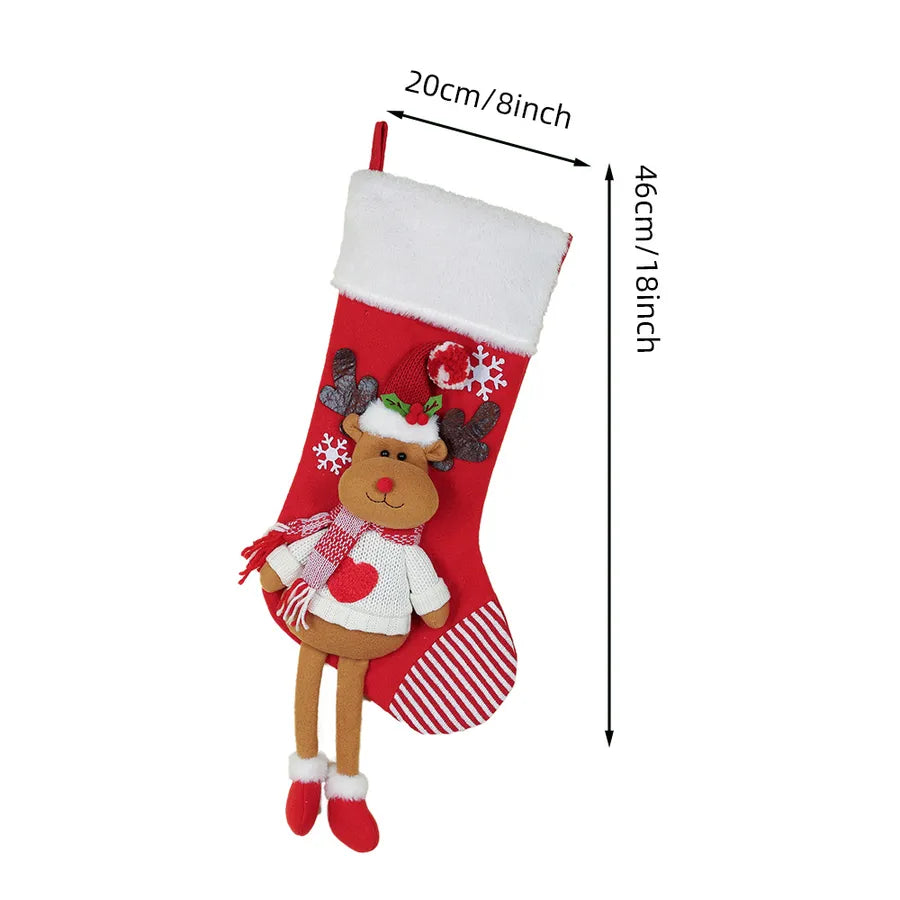 Modern Art Minimalist American Style Christmas Decorations Santa Snowman Reindeer Christmas Socks Christmas Tree Ornaments Gift Bag
