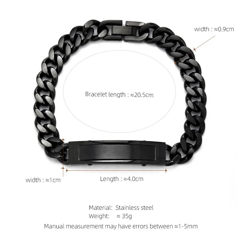 Hip-Hop Geometric 304 Stainless Steel Plating Men's Bracelets Men Chain Bracelets