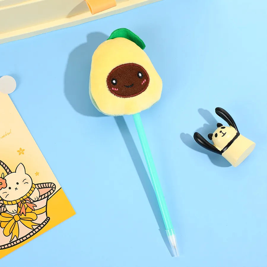 1 Piece Fruit Class Learning School PP Plush Cute Ballpoint Pen