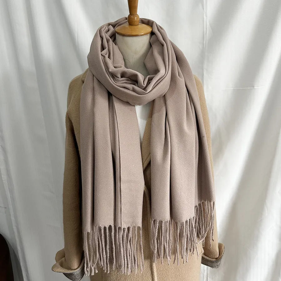 Unisex Sweet Simple Style Solid Color Imitation cashmere Polyester Scarf