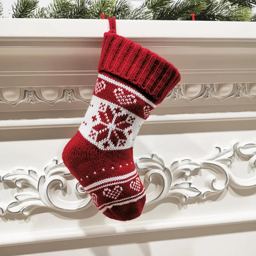 Christmas Basic Retro Classic Style Christmas Tree Elk Polyester Indoor Party Festival Christmas socks
