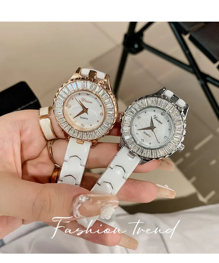 Elegant Solid Color Butterfly Double Snap Quartz Watch Women's Watches