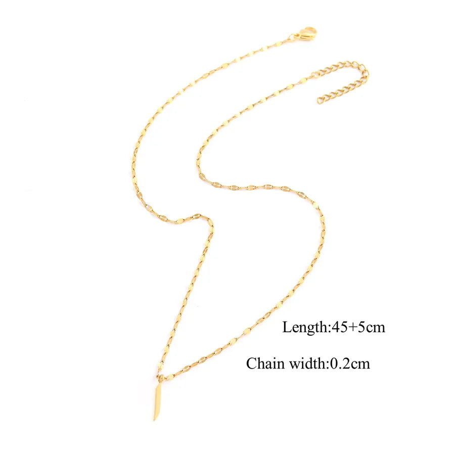 Wholesale Jewelry Casual Simple Style Arabic Letters 201 Stainless Steel 304 Stainless Steel Lip Chain Pendant Necklace