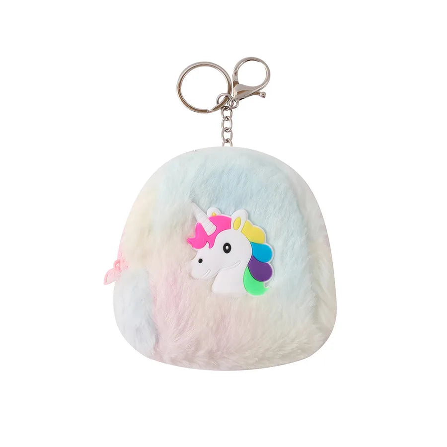 Women's Animal Cartoon Plush Zipper Kids Wallets