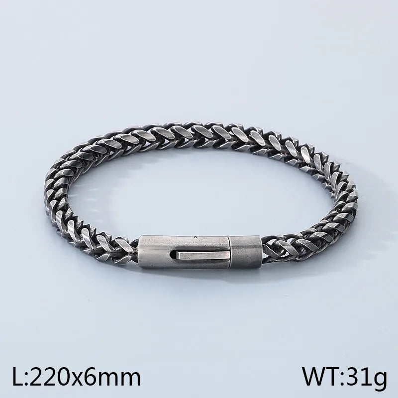 Vintage Style Geometric 304 Stainless Steel 18K Gold Plated Men's Bracelets Men Chain Bracelets