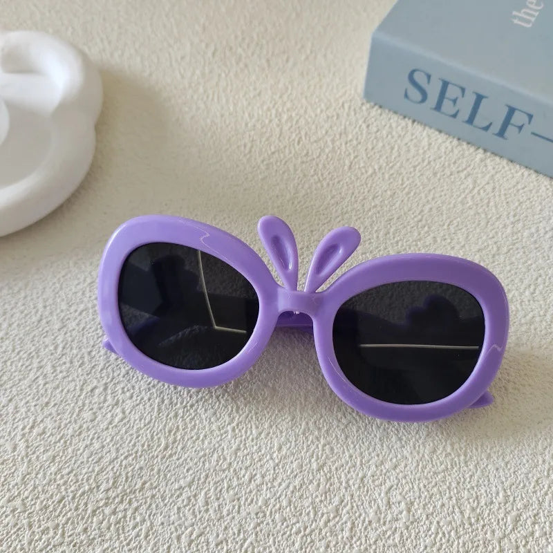 Sweet Simple Style Solid Color Resin Special-Shaped Mirror Full Frame Kids Sunglasses
