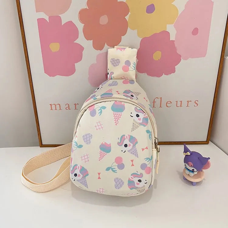 Kid'S Nylon Cartoon  Cute Oval Zipper Fanny Pack