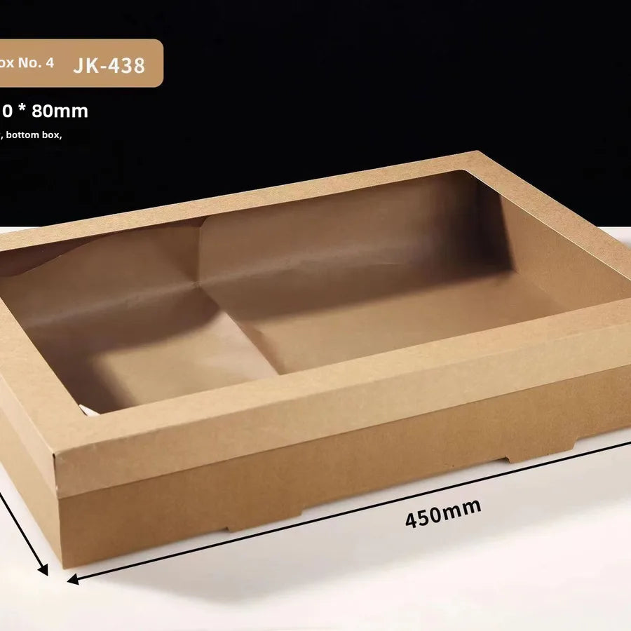 Internet celebrity Kraft paper picnic box disposable lunch box outdoor camping fruit Bento Sushi packing box