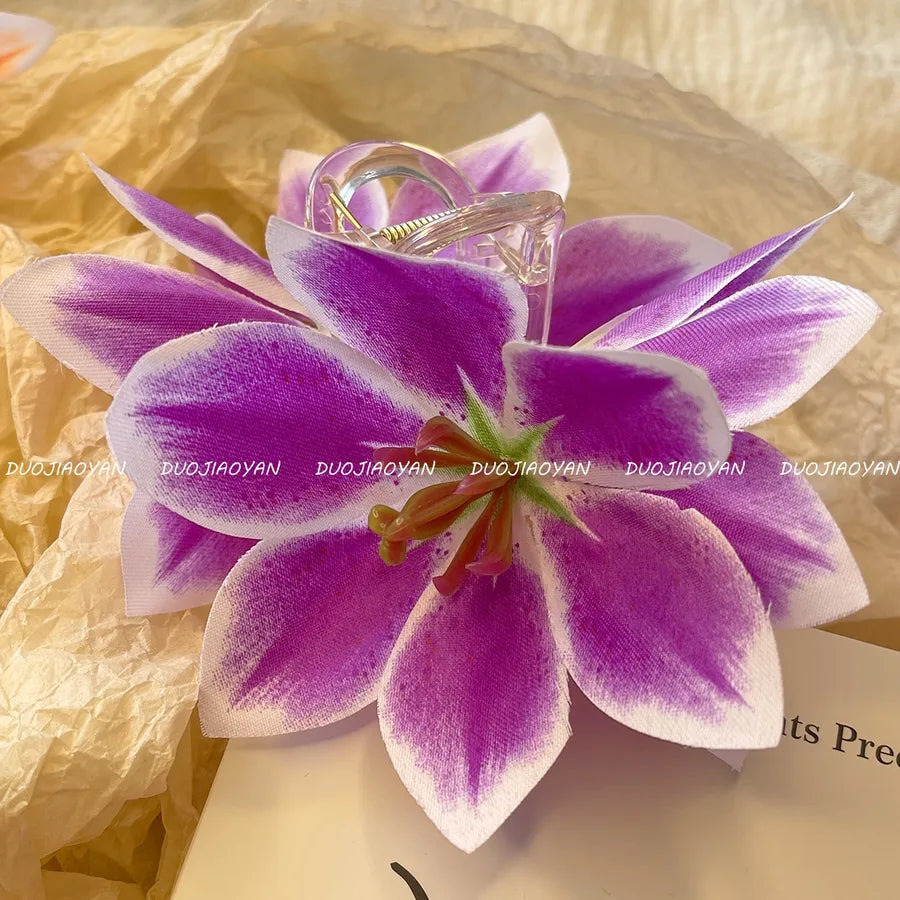 Elegant Pastoral Women's Flower Cloth Hair Clip Hair Claws