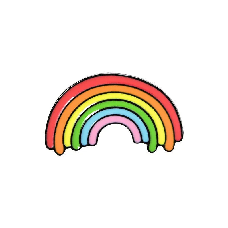 Creative Cartoon Rainbow Chest Pin Set Zinc Alloy Painted Cloud Shape Fashionable Men Women Lapel Pins Bag Decorations