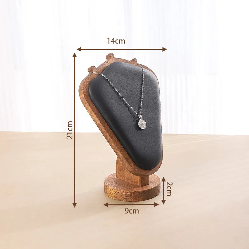 Lamb Horn Necklace Display Stand Portrait Neck Model Jewelry Holder Nordic Style Wooden Sculpture Storage Mannequin Rack