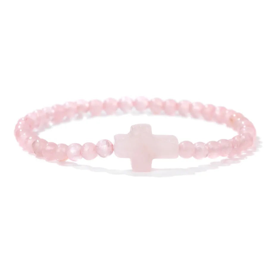 Simple Style Cross natural stone Crystal Bracelets In Bulk